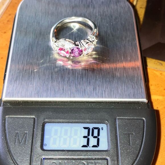 Genuine Pink Mystic Topaz Sterling Silver Star Ring Size 8 - Picture 9 of 9